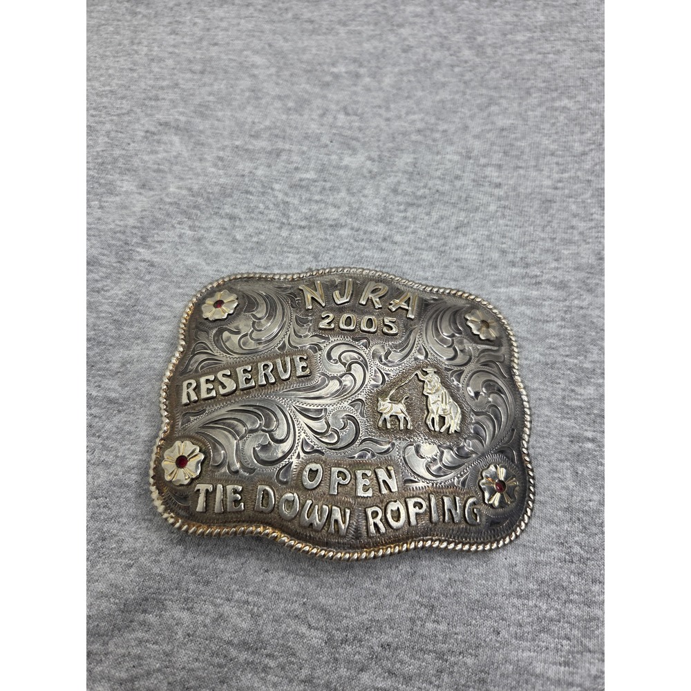 2005 NJRA Rodeo Tie Down Roping Champion Belt Buckle